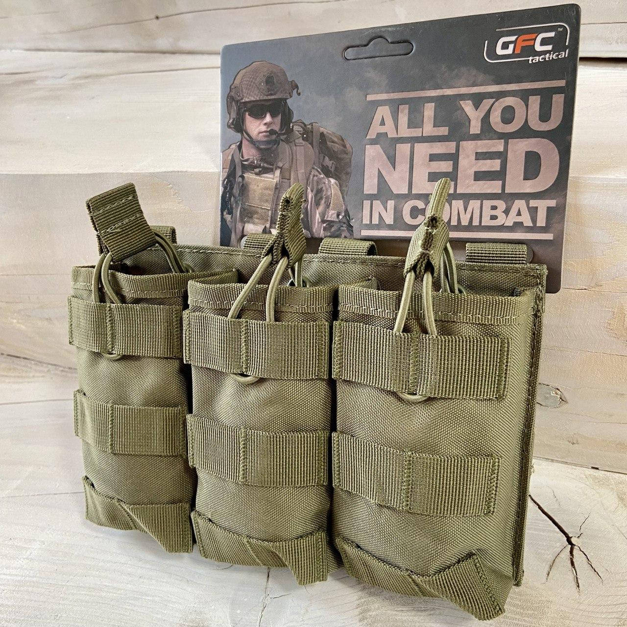 

Подсумок GFC Tactical под Магазины АК на Плитоноску (Светлая Олива)