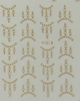 

Водная наклейка для дизайна ногтей Y-016(золото)