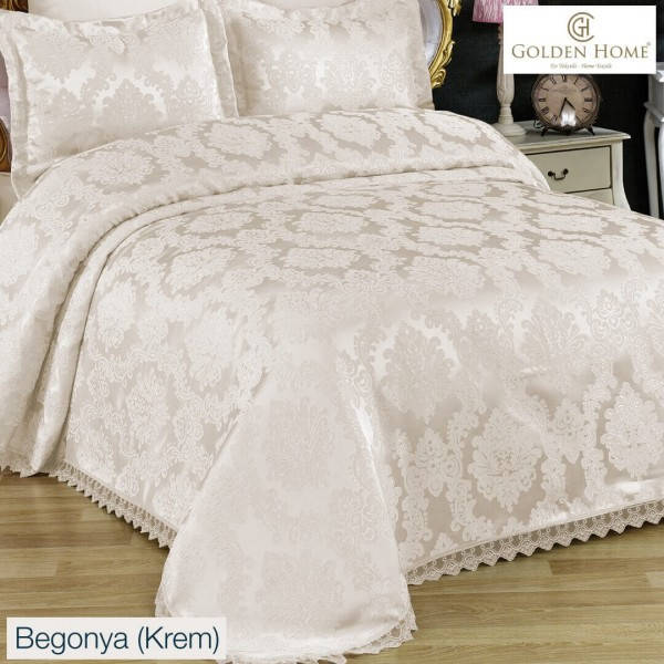 

Набор постельного белья с покрывалом Евро размер Begonya, Молочный