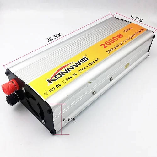 

Преобразователь напряжения Power Inverter konnwei 24V-220V 2000W