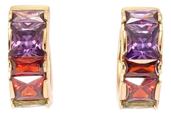 

Серьги Xuping Позолота 18K колечки "Дорожки цветных кристаллов"