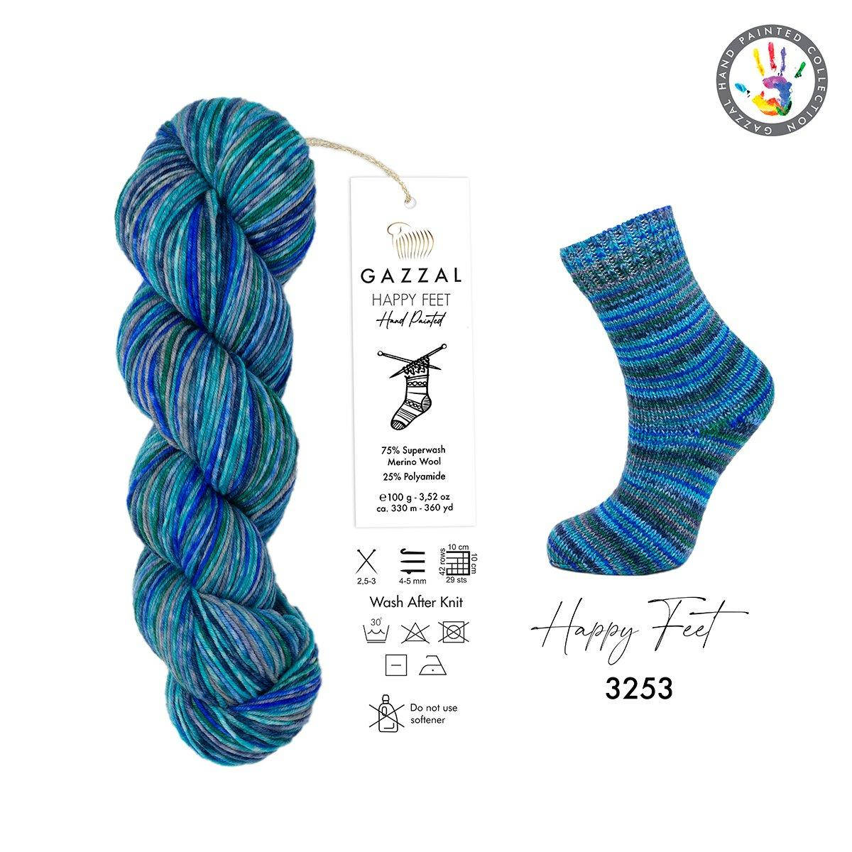 

Пряжа Gazzal Happy Feet 3253