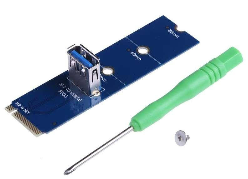

Райзер M2 переходник синий->USB3.0 под райзер M.2 PCI-E м2 адаптер ОПТ