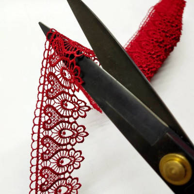 

(1 метр) Кружево макраме4 см Цвет - Красный (кс2н-0004)