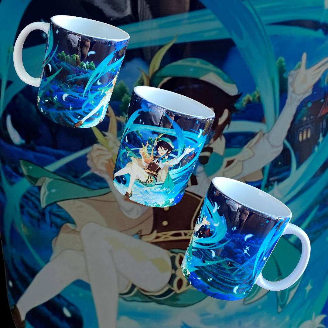 

● Детская чашка - Геншин Импакт / Genshin Impact - Венти ●, Синий