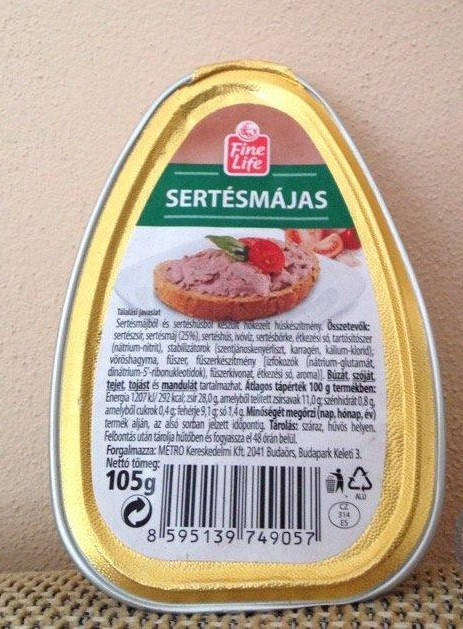 

Fine Life sertesmájas - Паштет с свинной печенью 105 г. Чехия
