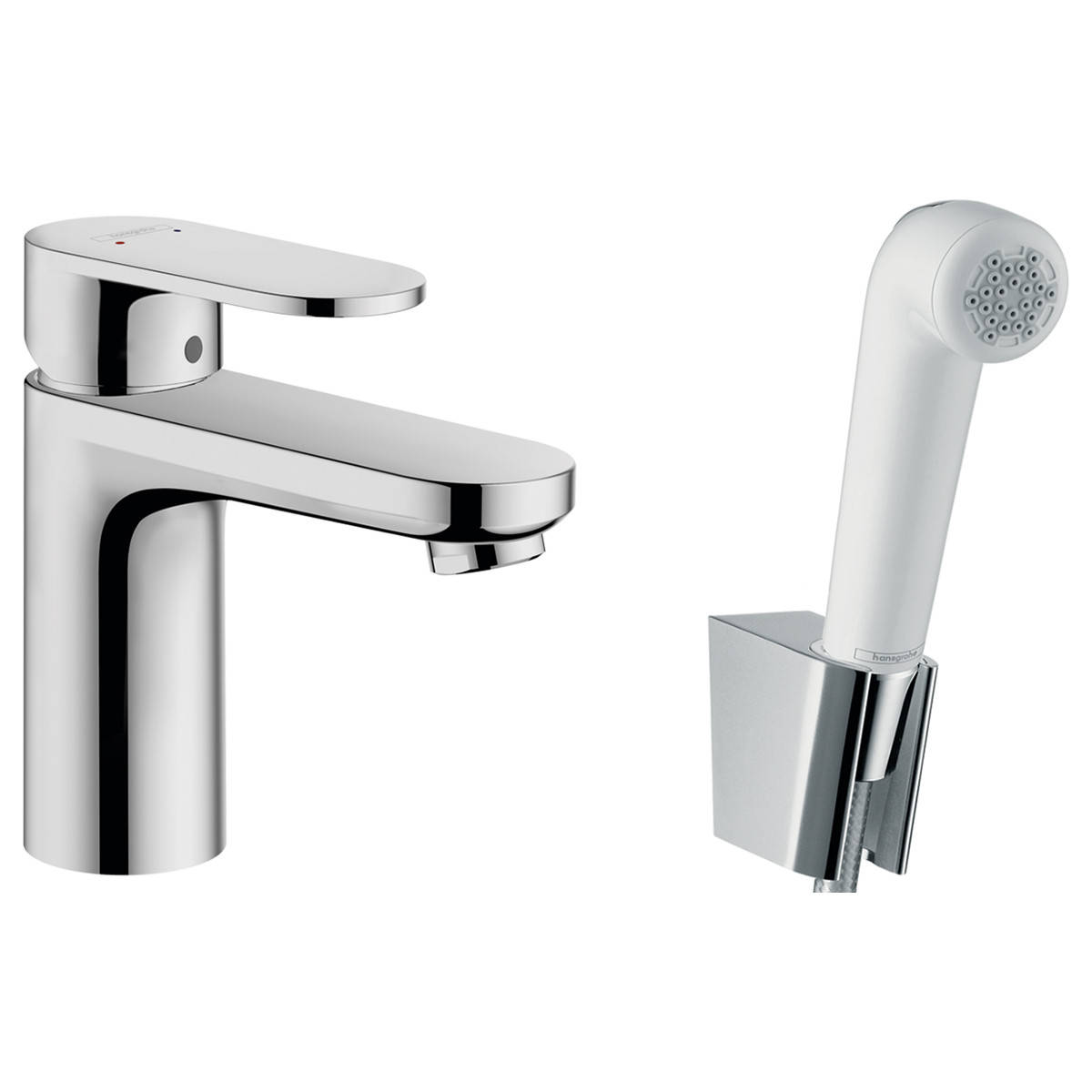 

Смеситель для раковины с гигиеническим душем Hansgrohe Vernis Blend 100 71215000, Хром