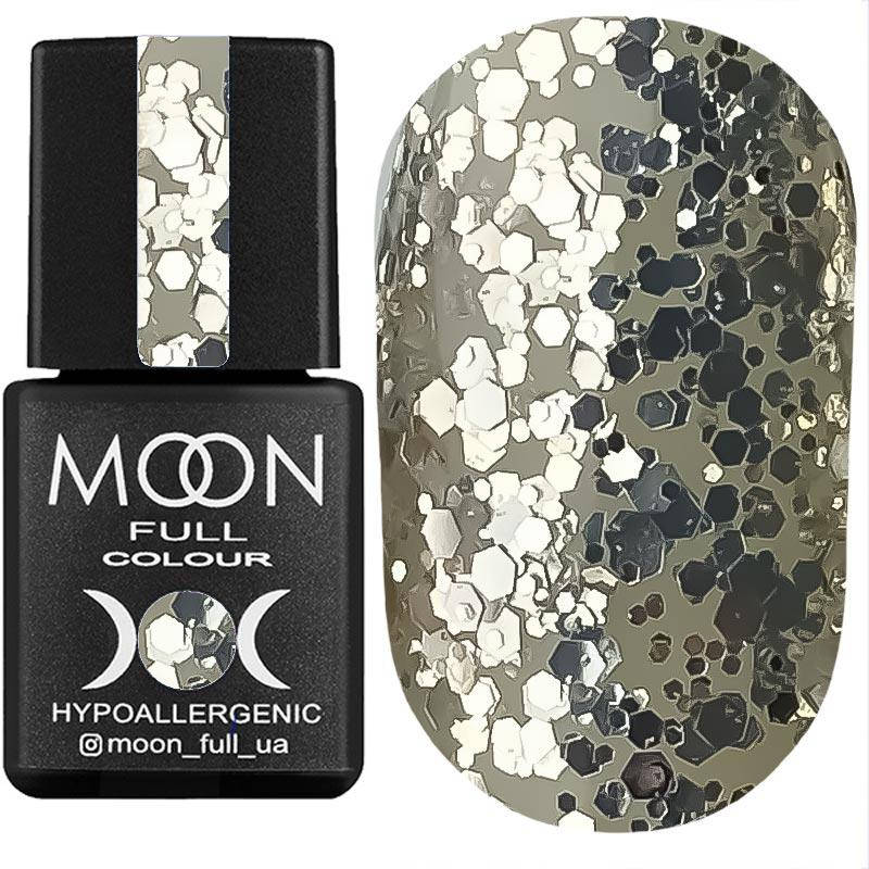 

Гель-лак MOON FULL color Gel polish №327 (серебряный глиттер на полупрозрачной основе), 8 мл