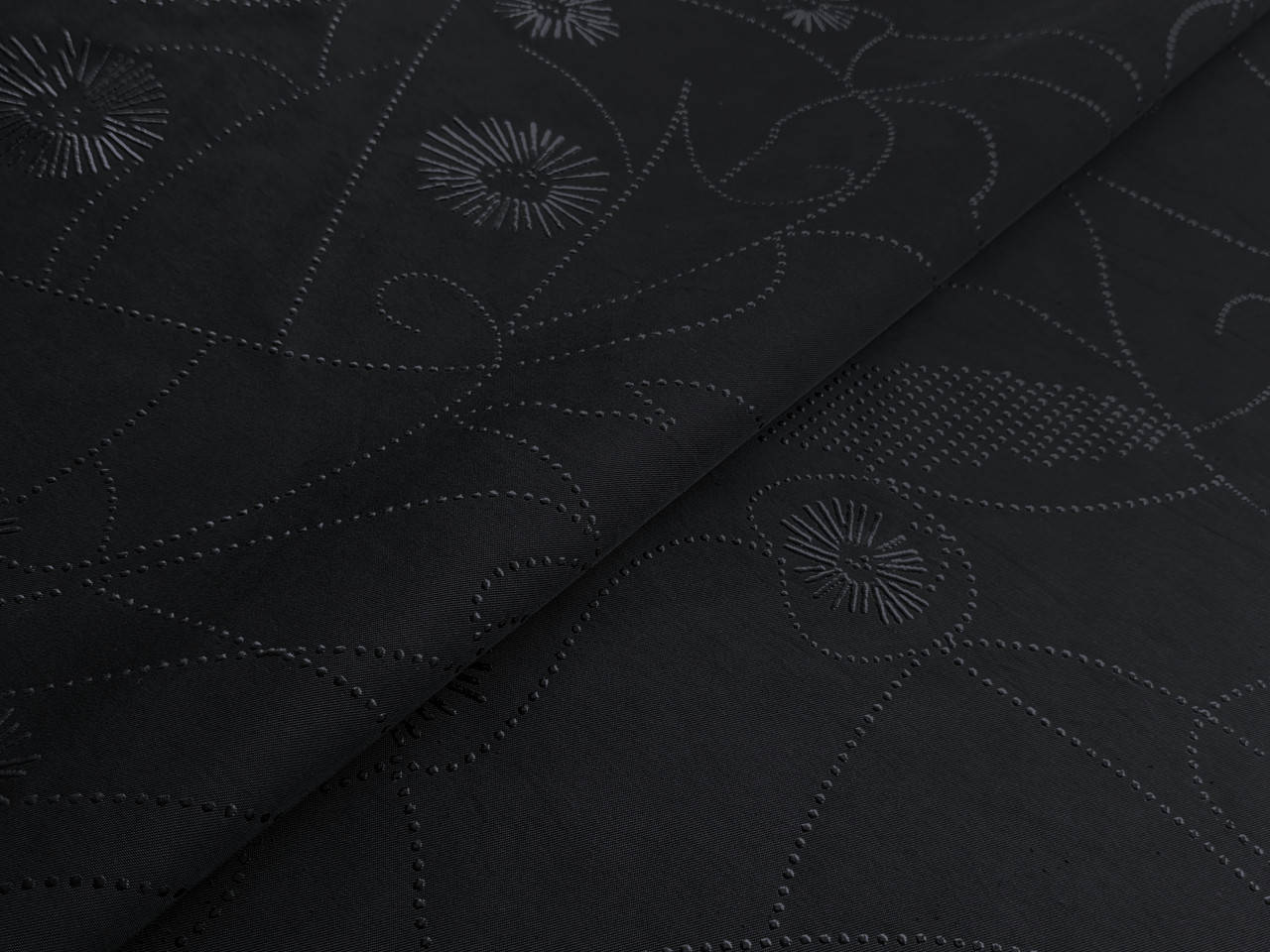 

Плащевка на трикотаже цветочный, черный