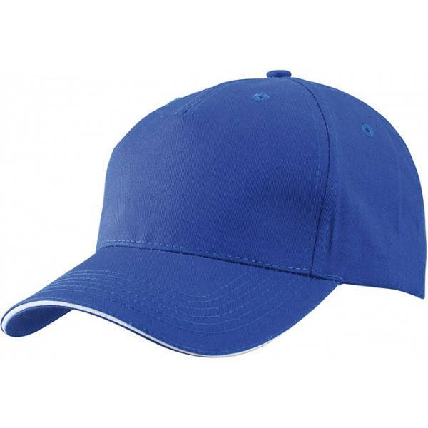 

Бейсболка пятипанельная Ярко-Синий / Белый