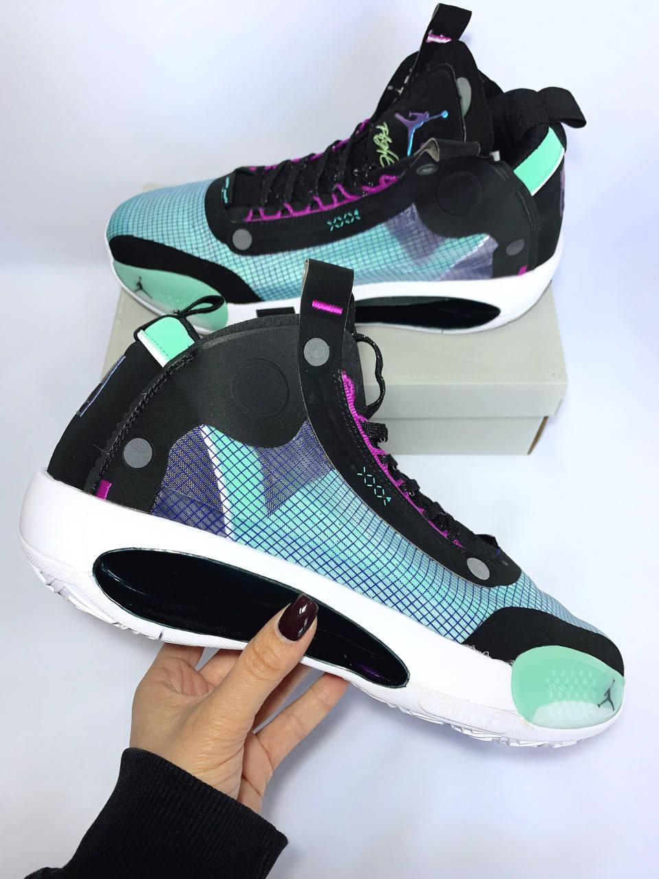 

Кроссовки баскетбольные Nike Air Jordan XXXIV 34 джорданы размеры 42,43,44,45, Бирюзовый