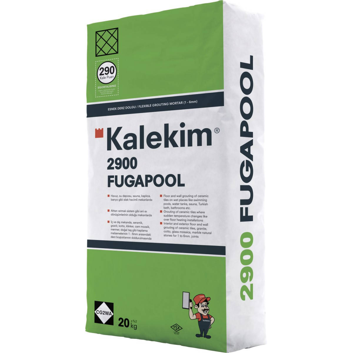 

Влагостойкая затирка для швов Kalekim Fugapool 2900 (20 кг)