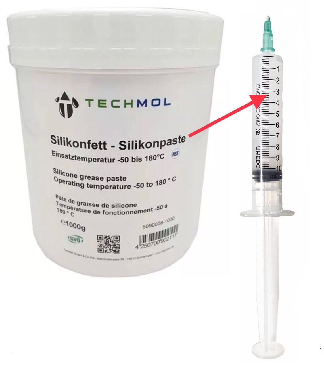 

Пищевая силиконовая смазка TECHMOL(Германия) в шприце 10грамм