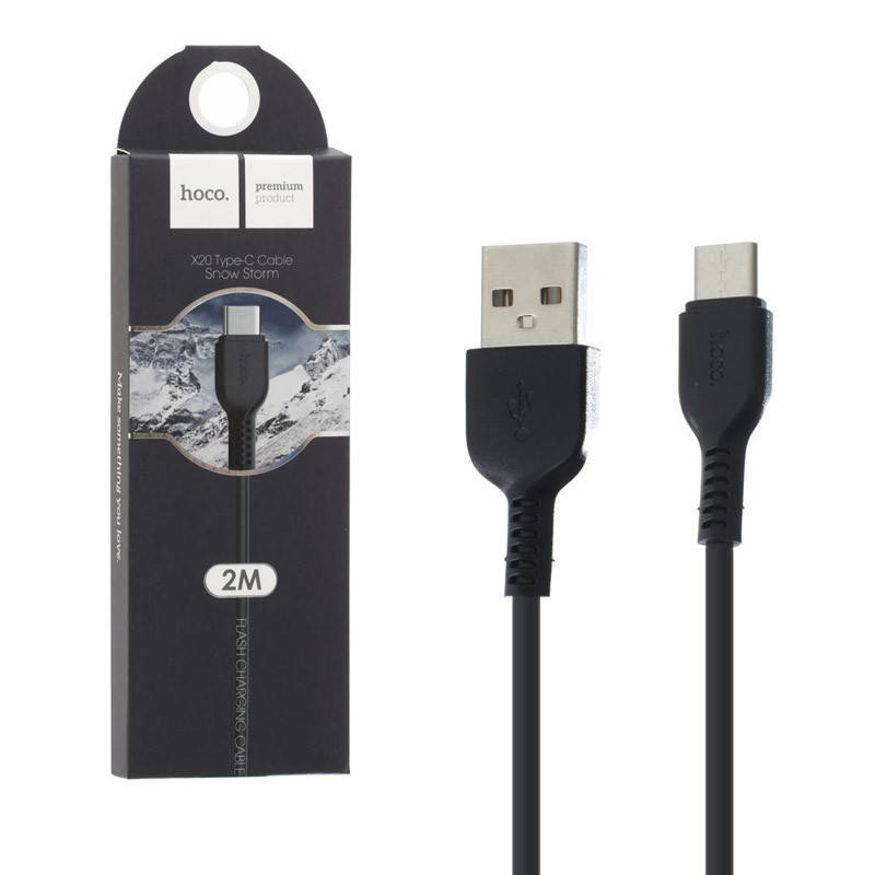 

Кабель USB Hoco X20 Type-C 2m, черный