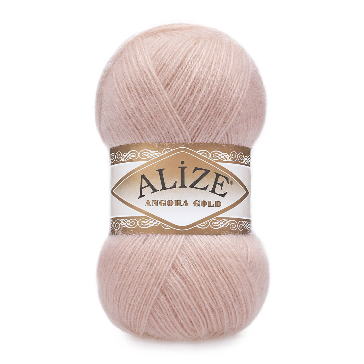 

Мягкая пушистая пряжа Alize Angora Gold 161 пудра, Кремовый