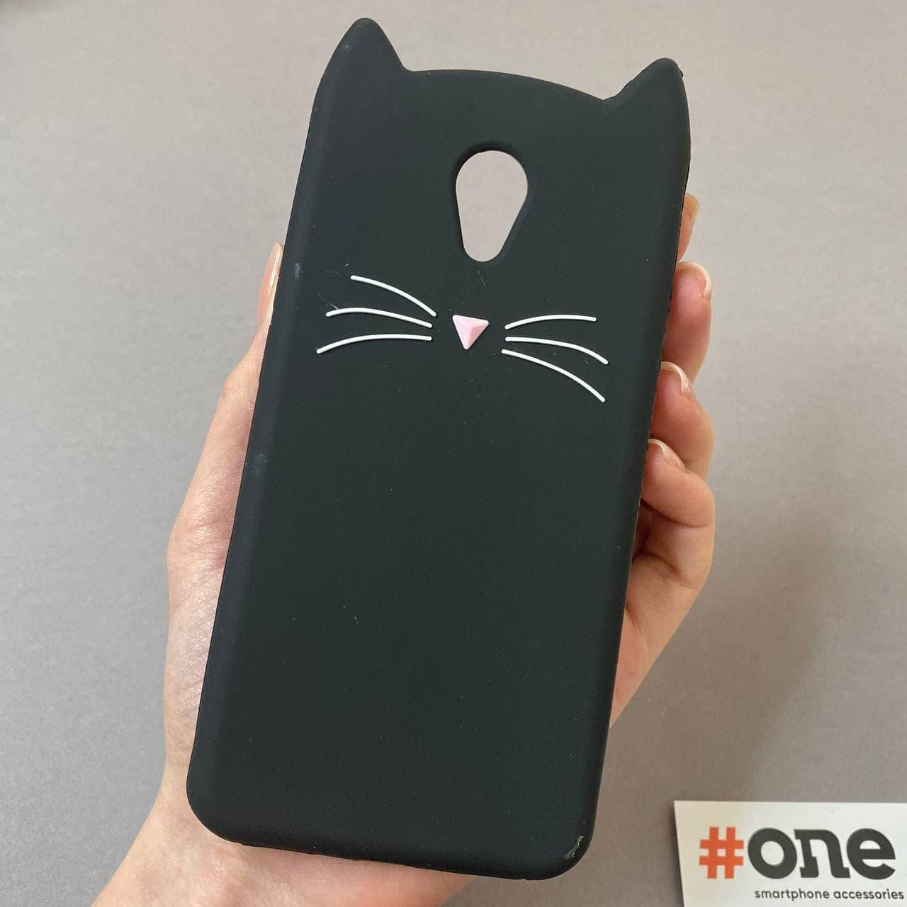 

Чехол для Meizu M6 силиконовый с ушками котика 3D чехол на телефон мейзу м6 черный SCC