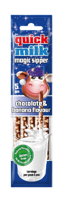 

Трубочка сахарная для молока Quick milk со вкусом шоколада и кокоса 30г 20 шт в упаковке