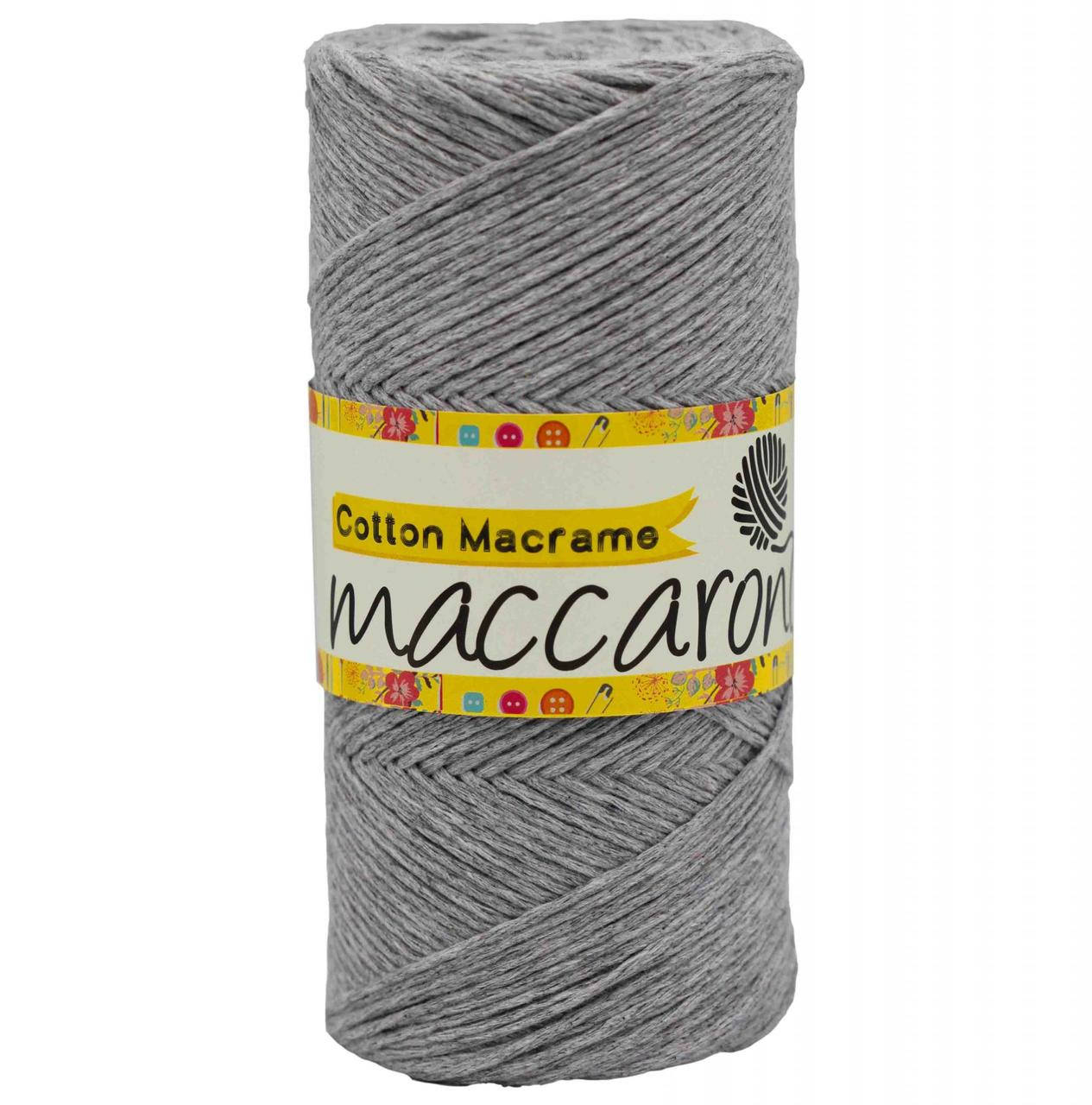 

Эко хлопковый шнур Cotton Macrame Maccaroni 2,5 мм, светло-серый