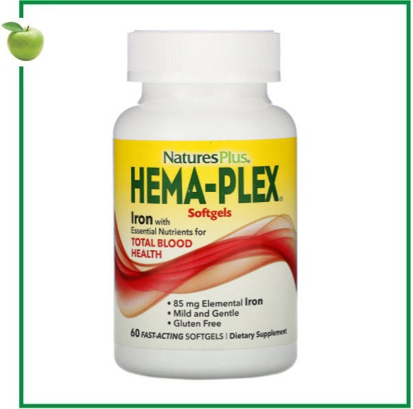 

Nature's Plus, Hema-Plex, Железо, 60 капсул быстрого действия, США