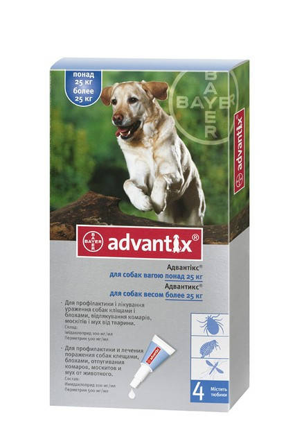 

BAYER Advantix (Адвантикс) для собак весом 25-40 кг 1 пипетка 4 мл