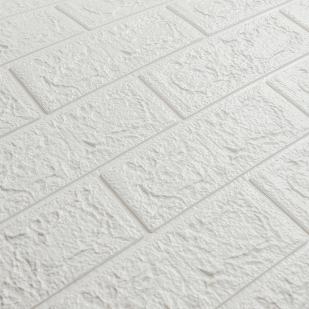 

Lb 3D панель ПВХ самоклеющаяся декоративная 3д самоклейка на кухню стеновая под кирпич Белый 700х770х3мм