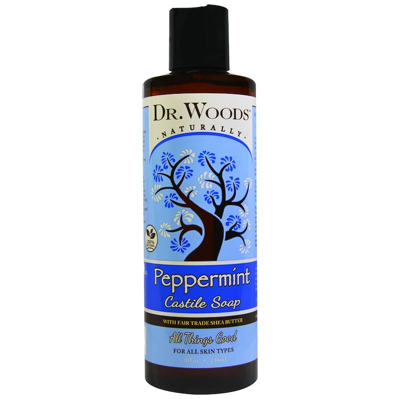 

Мятное кастильское мыло Dr. Woods "Peppermint Castile Soap" с маслом ши (236 мл)