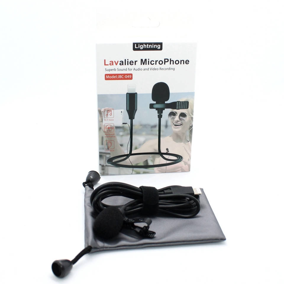 

Проводной петличный микрофон для записи звука с клипсой и разъемом Lighting на Apple Iphone Ipad JBC-049