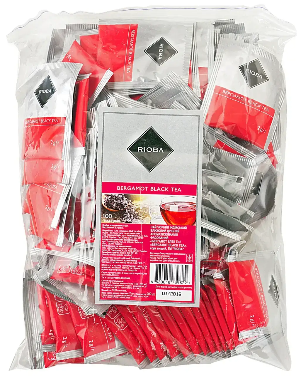 

Чай Rioba Bergamot black индийский байховый мелкий 2г*100шт 200г