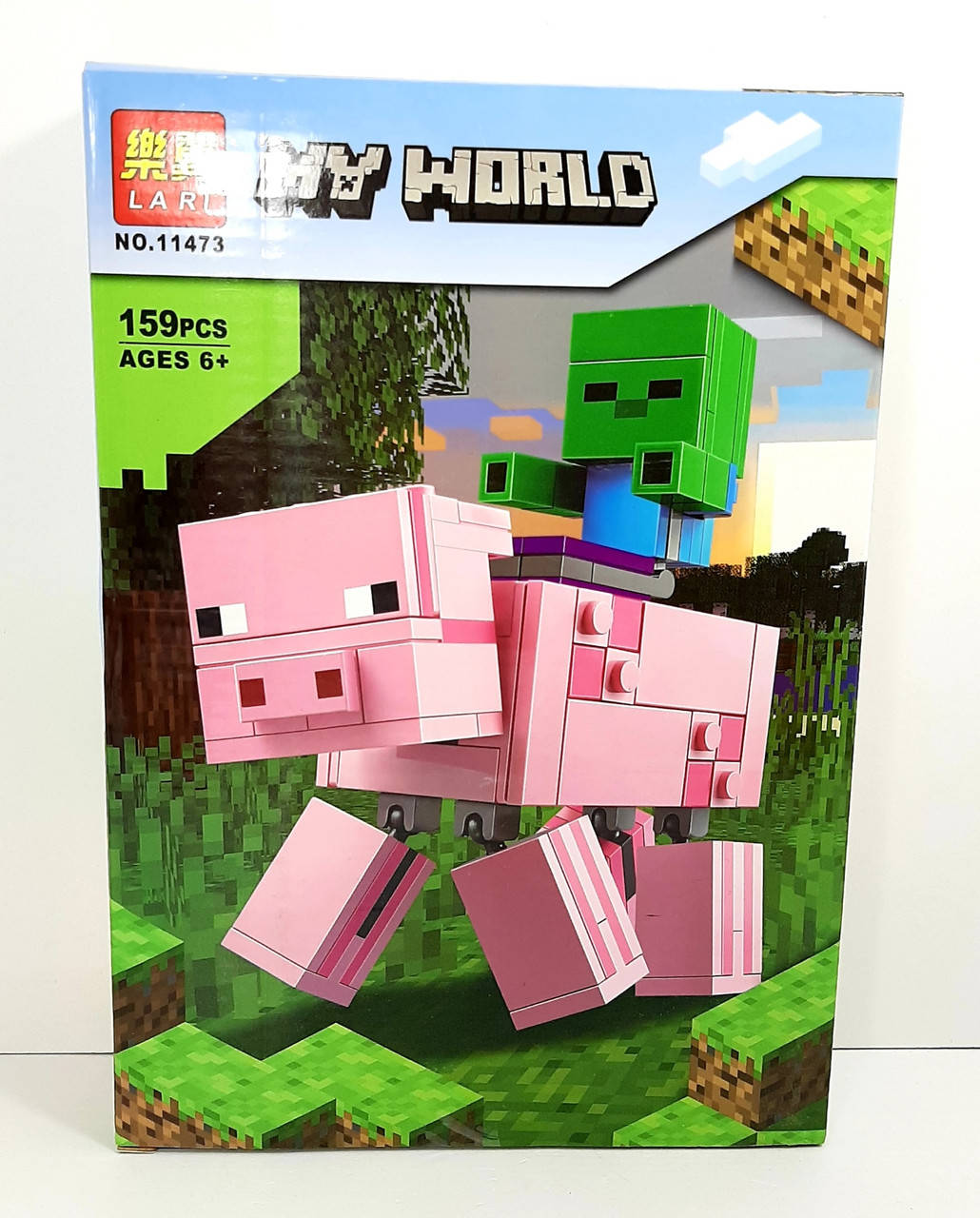 

Конструктор 11473 MINECRAFT, Майнкрафт "Свиня і малюк - зомбі " 159 деталей
