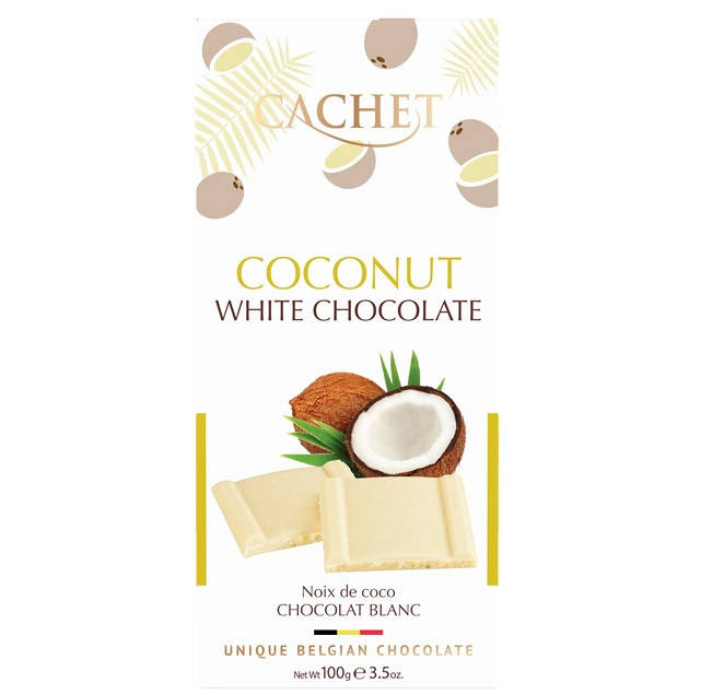 

Шоколад Белый Кашет с Кокосом Cachet White Chocolate Coconut 100 г Бельгия