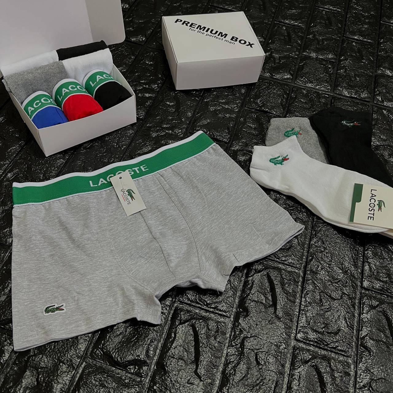 

Мужской набор трусов и носков Lacoste-( Premium Box Mini )