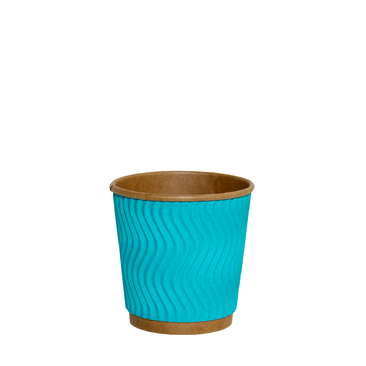 

Стакан бумажный гофрированный 110 мл крафт голубой, Бирюзовый