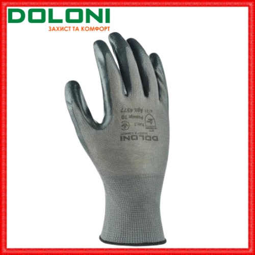 

Перчатки рабочие трикотажные с нитриловым покрытием  размер Doloni D-Oil серые 4577, Серый