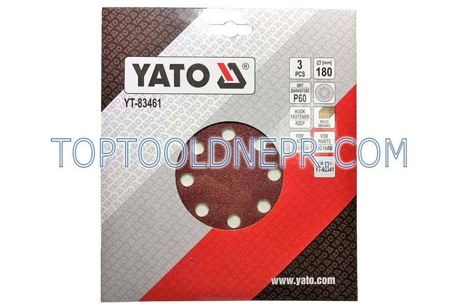 

Наждачная бумага YATO 180мм. P60 3шт.