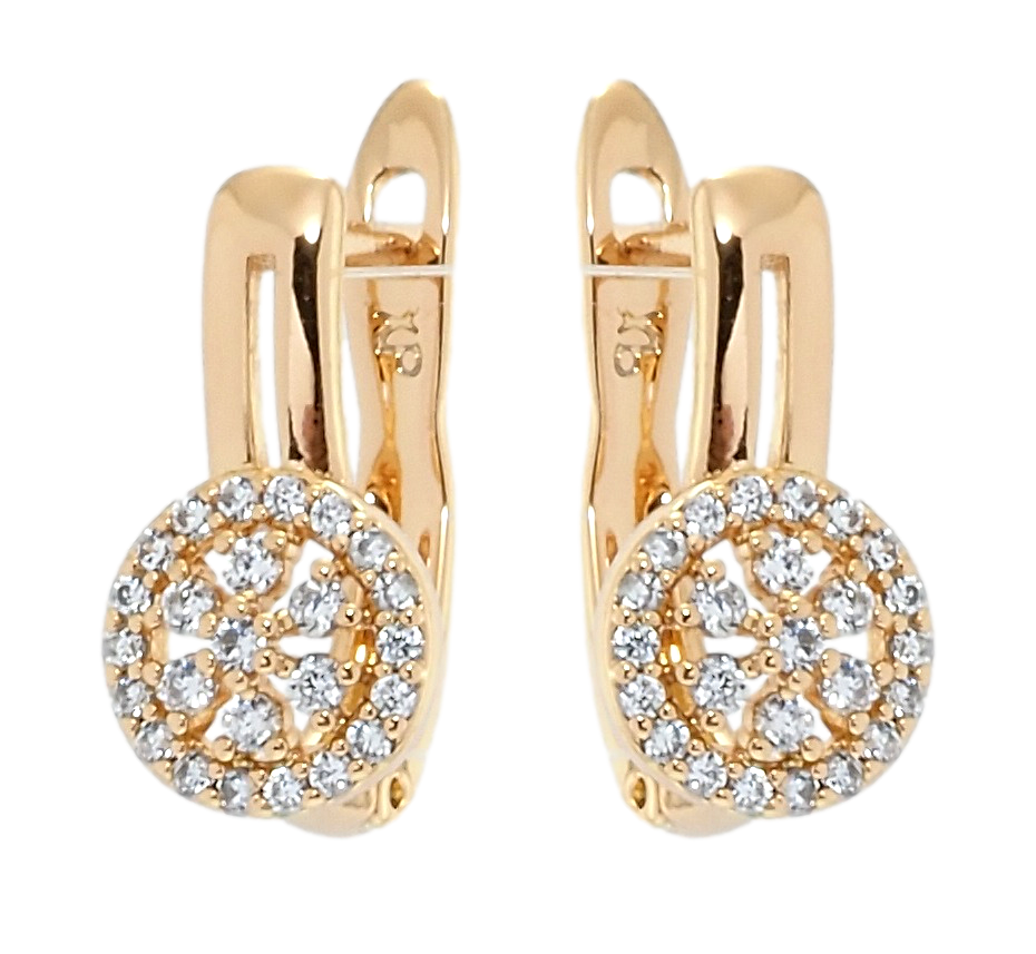 

Серьги Xuping Позолота 18K английский замок "Цветочки с цирконием"