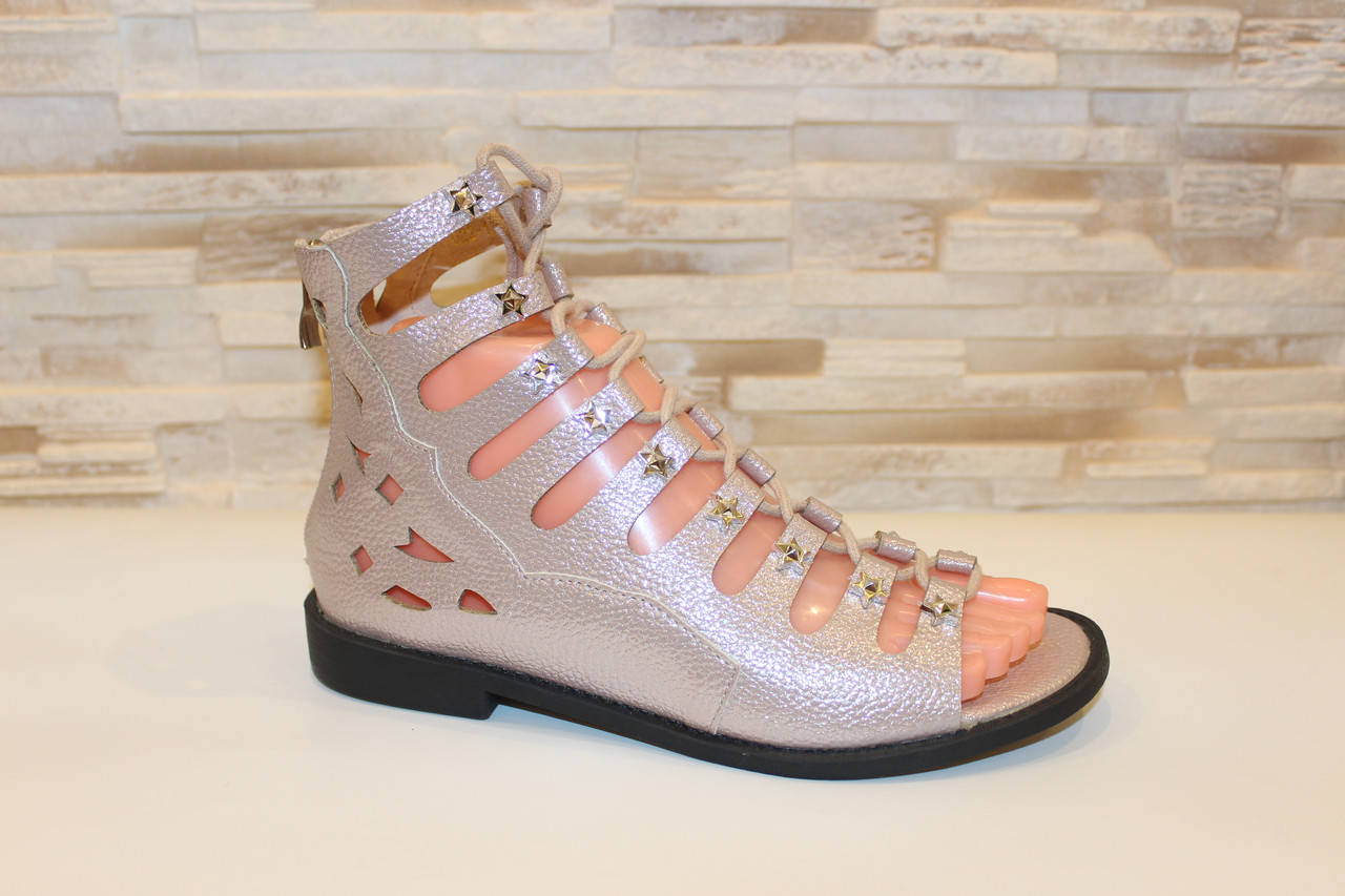 

Босоножки женские розовые на шнуровке Б61