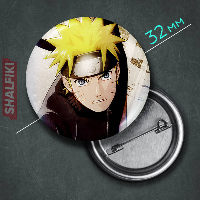

"Наруто Удзумаки (Наруто / Naruto)" значок круглый на булавке Ø32 мм