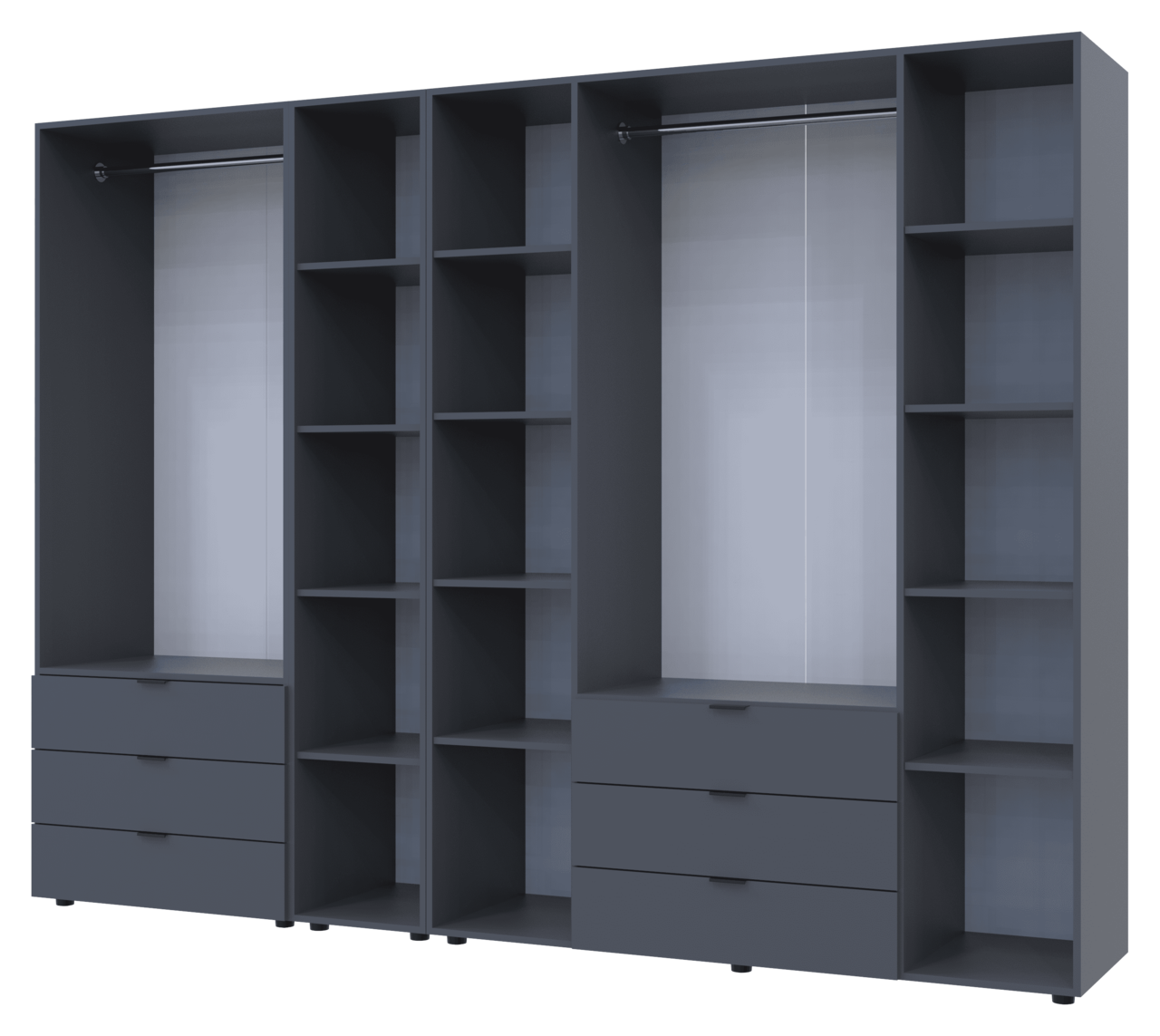 Комплект Doros Гелар з Етажеркою Графіт 2+4 ДСП 270.7х49.5х203.4 (42005058) 2