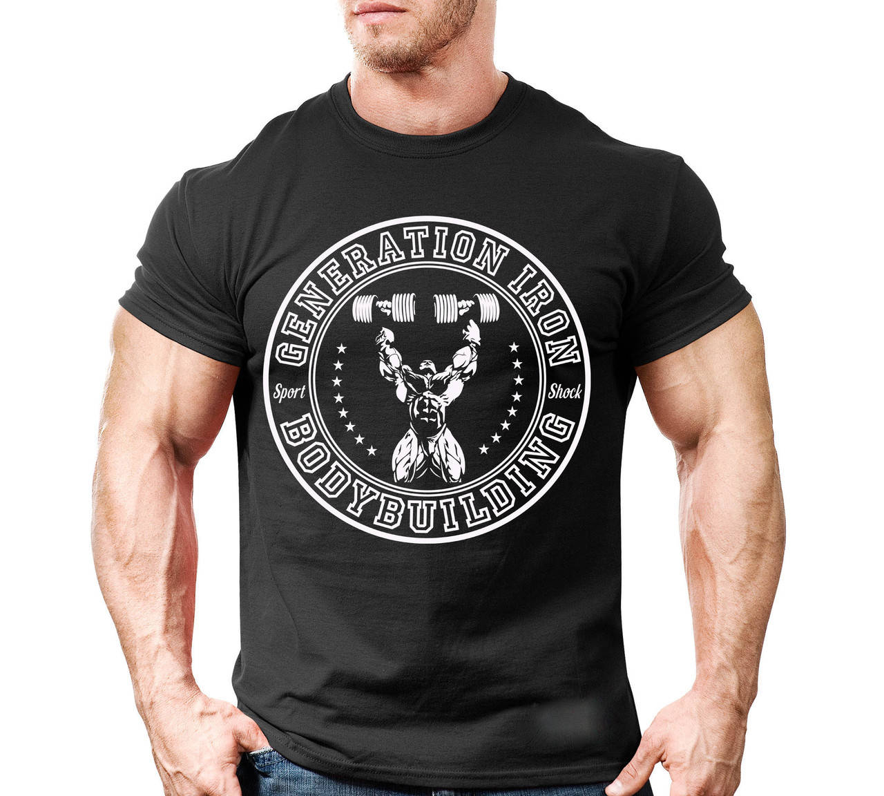 

Футболка для бодибилдинга GENERATION IRON (Разные цвета), Черный