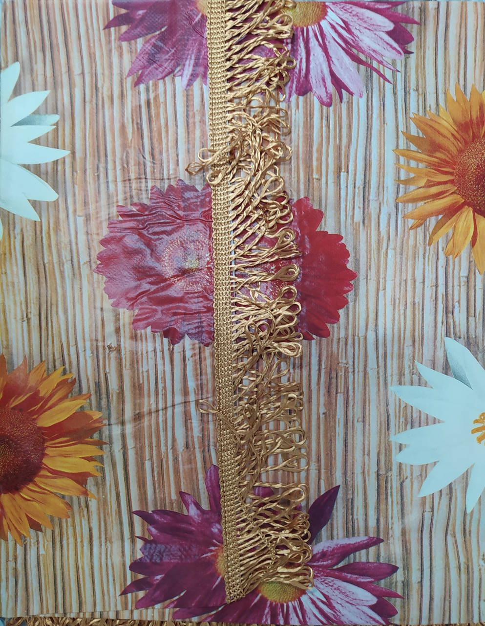 

Скатерть клеенка размер 110*140 см на прямоугольный стол с бахромой C 340, Разные цвета