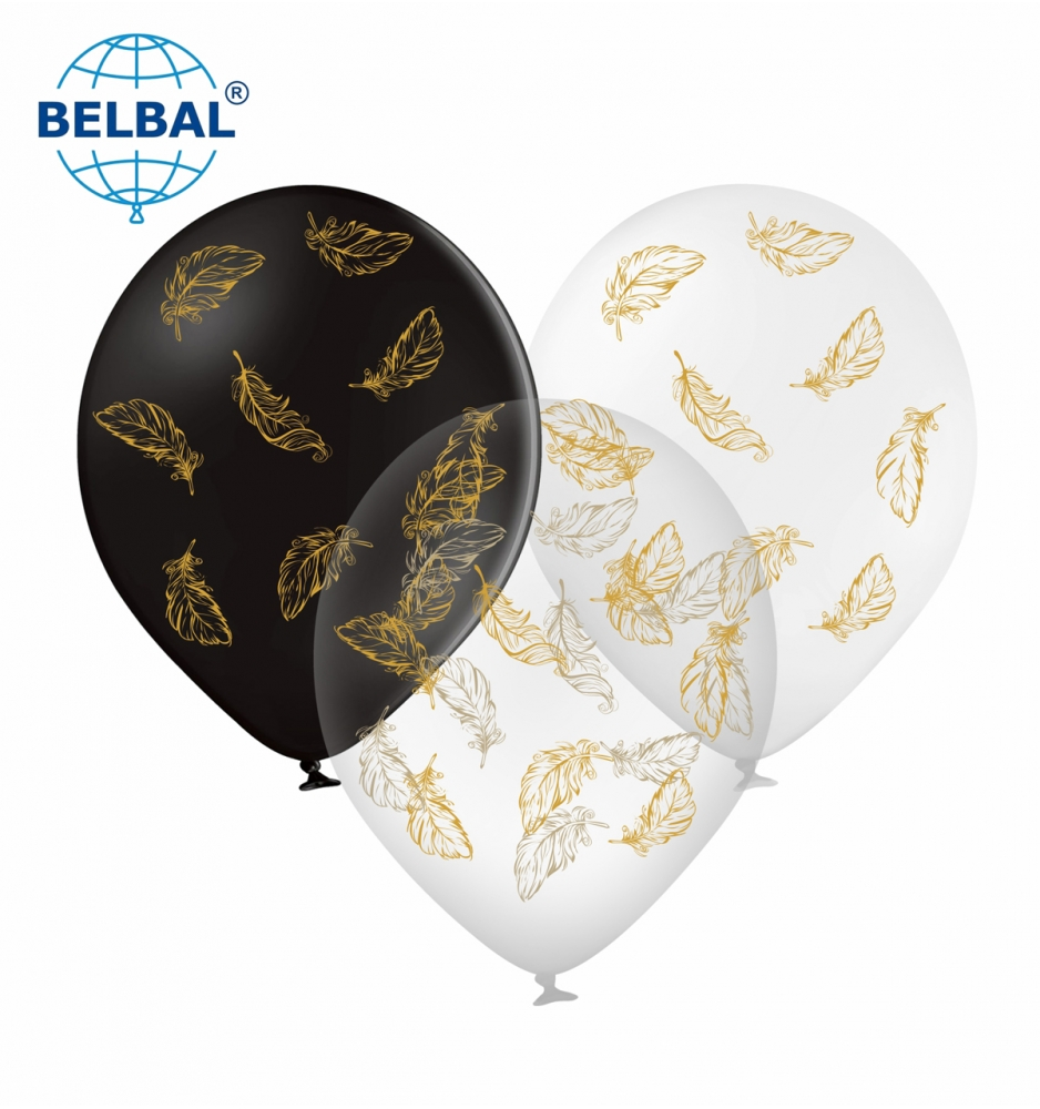 

Латексный шарик BELBAL 12"(30 см) Перья, Разные цвета