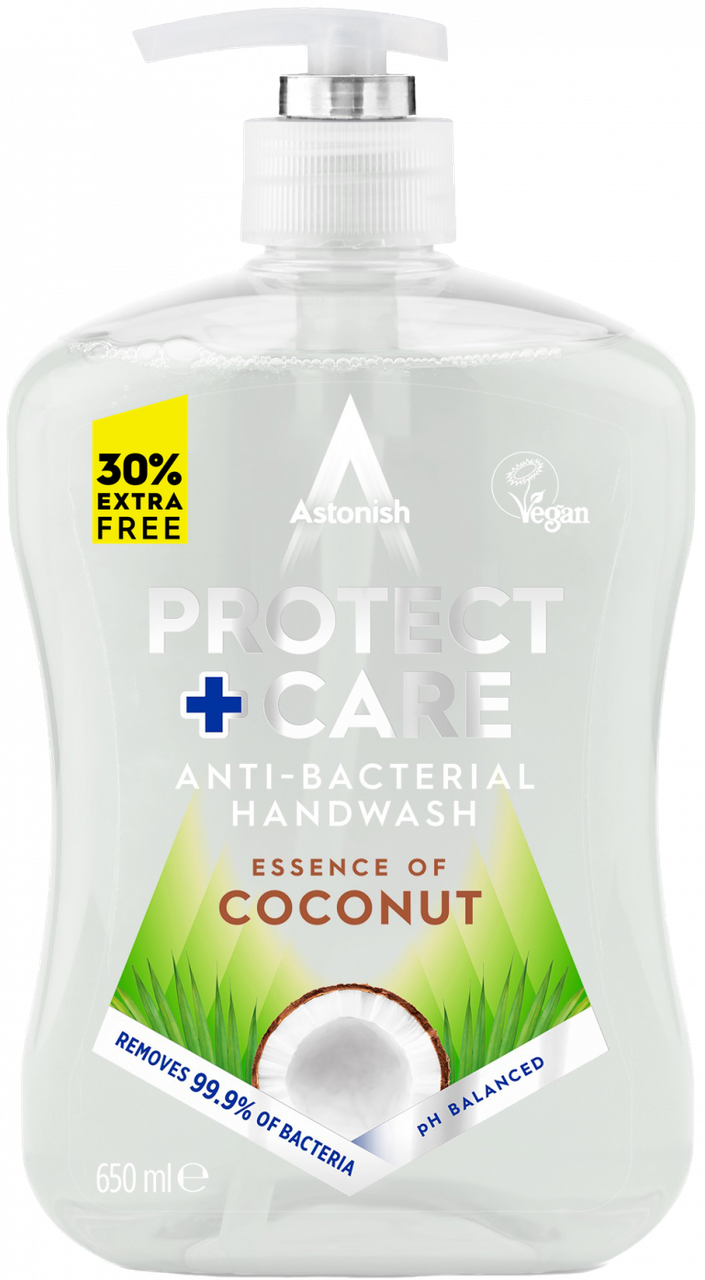 

Антибактериальное мыло для рук Astonish Protect+Care Кокос 650 мл