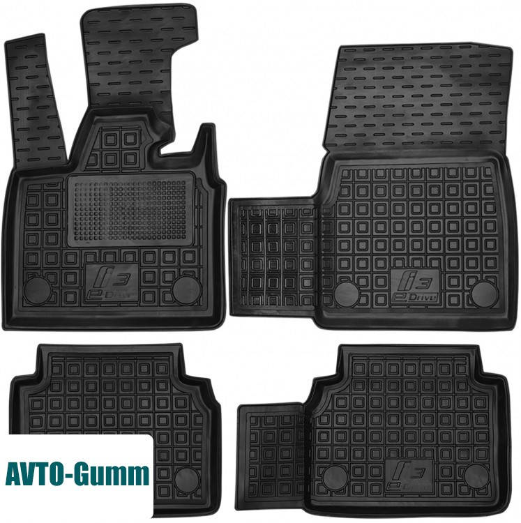 

Коврики в салон для BMW i3 '13- резиновые, черные (AVTO-Gumm), Черный