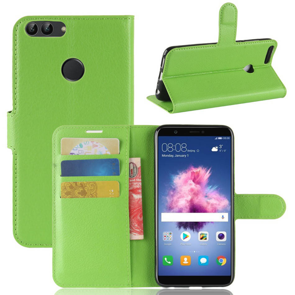 

Кожаный чехол книжка Lichee case для Huawei P Smart (9 цветов) зеленый