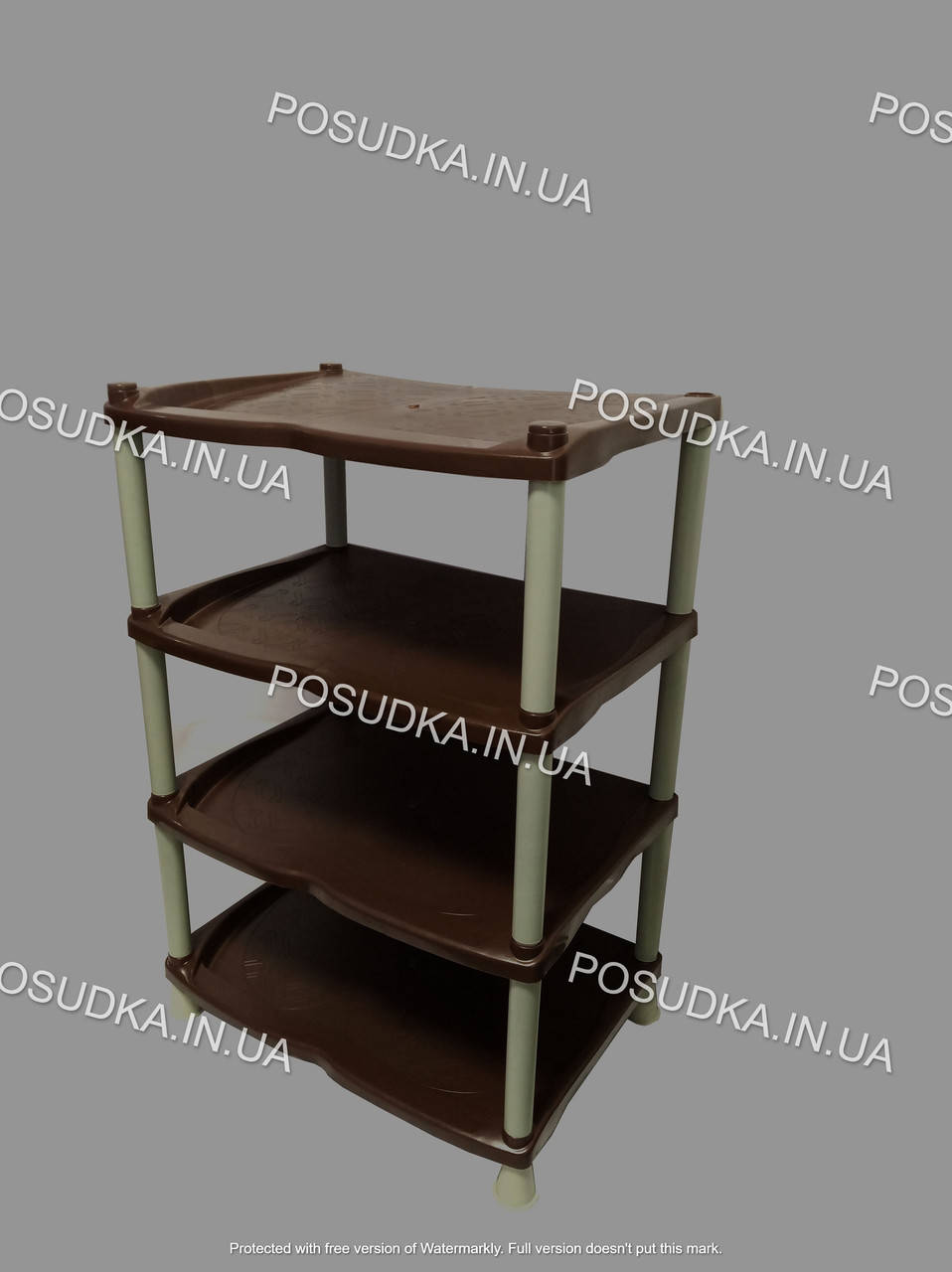 

Полка для обуви пластиковая бежево-коричневая Efe Plastics 4 ярусная, Коричневый