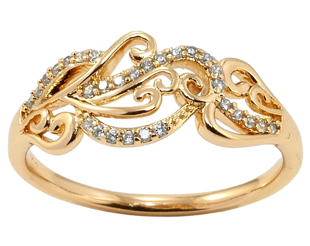 

Кольцо Xuping Позолота 18K "Вензельный орнамент с цирконием" р.16,17,18,18.5,19.5
