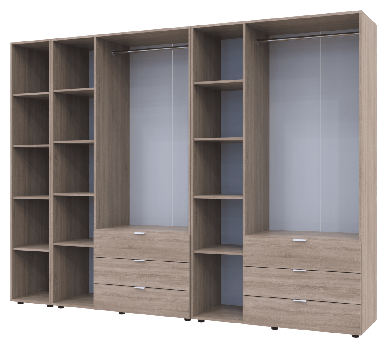 Комплект Doros Гелар з Етажеркою Дуб сонома 3+3 ДСП 270.6х49.5х203.4 (42005052) 2