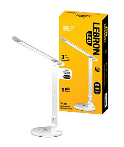 

Лампа настольная LED Lebron L-TL-L 8W Белая (15-13-10), Белый
