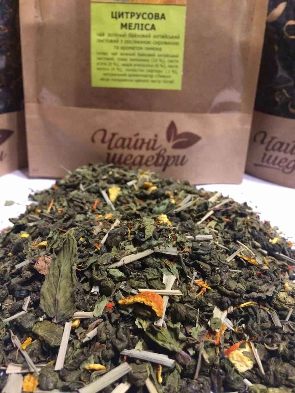 

Чай зелёный байховый китайский листовой Цитрусовая Мелисса Чайные Шедевры