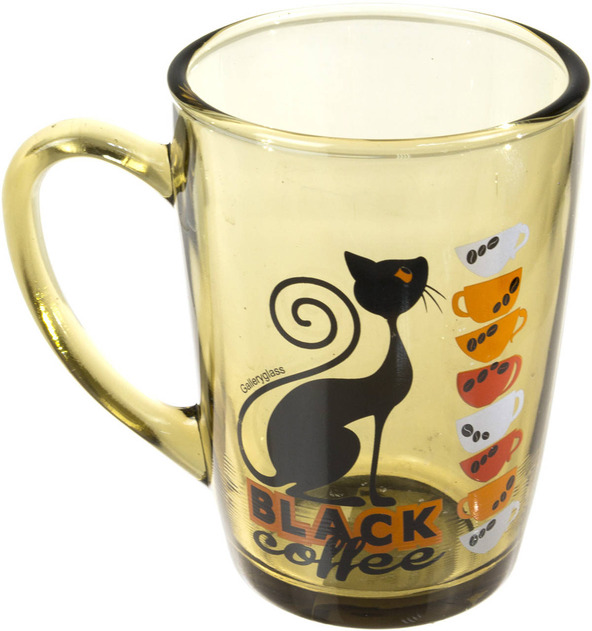 

Чашка скло 330мл "White coffe" "Bonjour Cat" димчата №95000024/Галерея/(15)